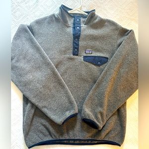 Boys PATAGONIA fleece pullover gray XXL 14 16 18 Like New!